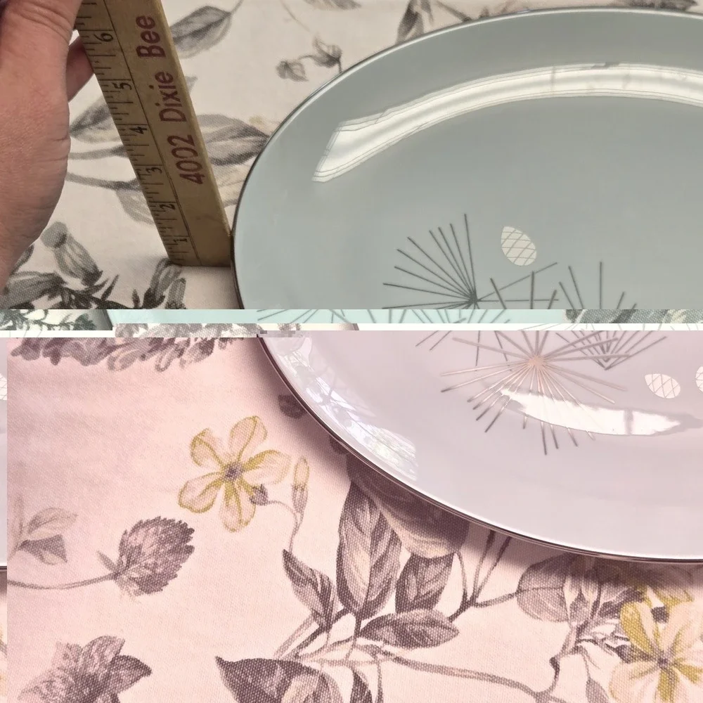 Franciscan Silver Pine Oval Ceramic Platter Gray Glossy Made in California USA